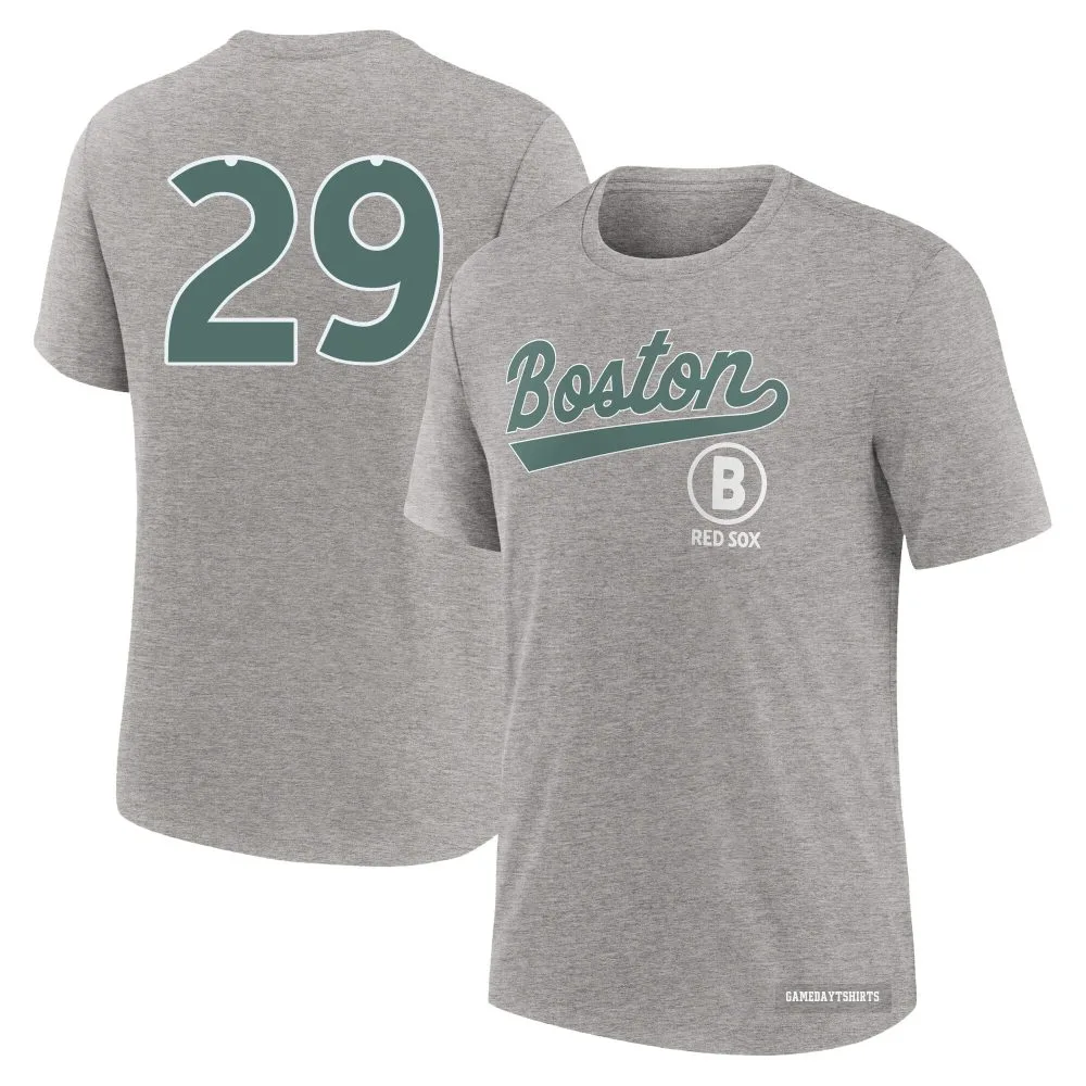 Abraham Toro Boston Red Sox ＃29 Charcoal Heather 2025 City Connect T-Shirt