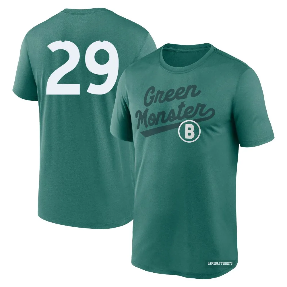 Abraham Toro Boston Red Sox ＃29 Green 2025 City Connect Team Phrase Script Performance T-Shirt