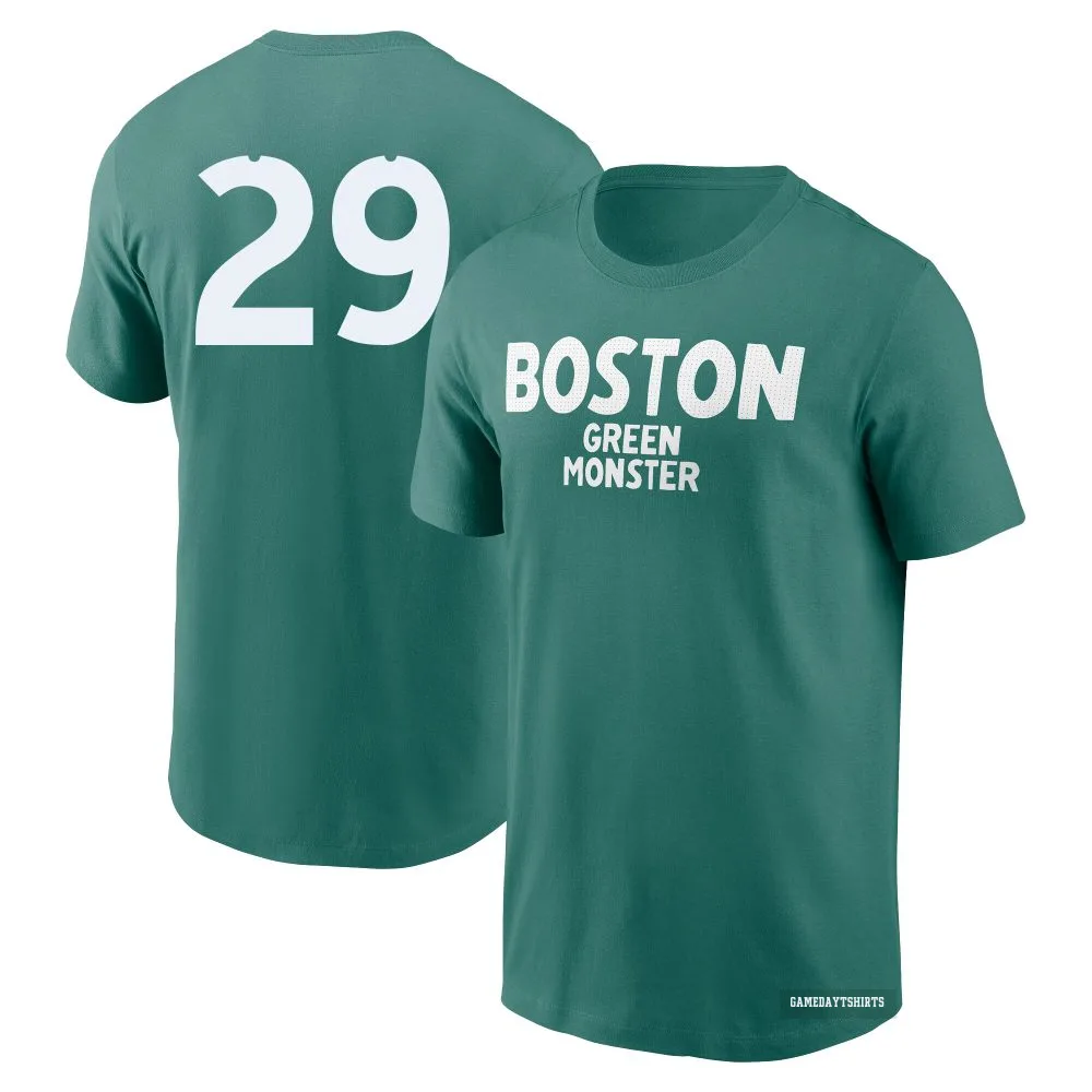Abraham Toro Boston Red Sox ＃29 Green 2025 City Connect Wordmark T-Shirt