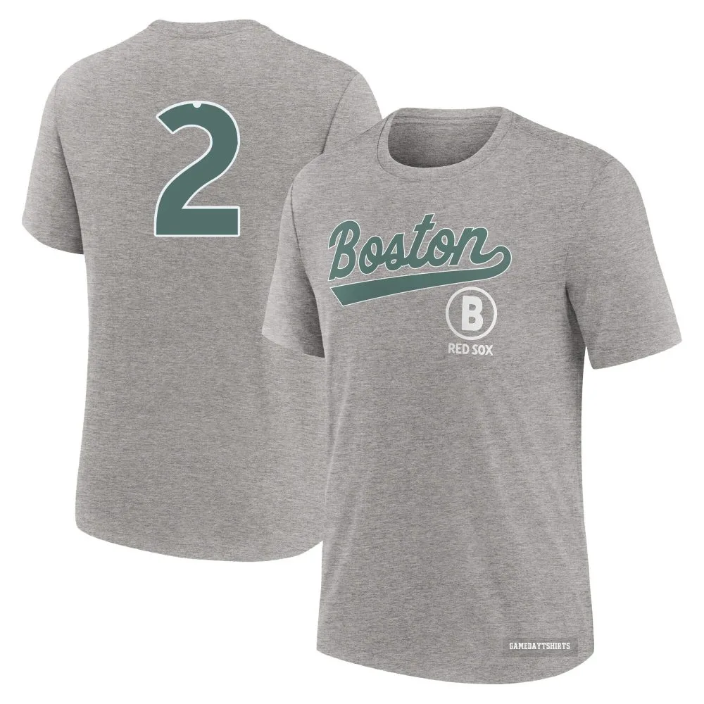 Alex Bregman Boston Red Sox ＃2 Charcoal Heather 2025 City Connect T-Shirt