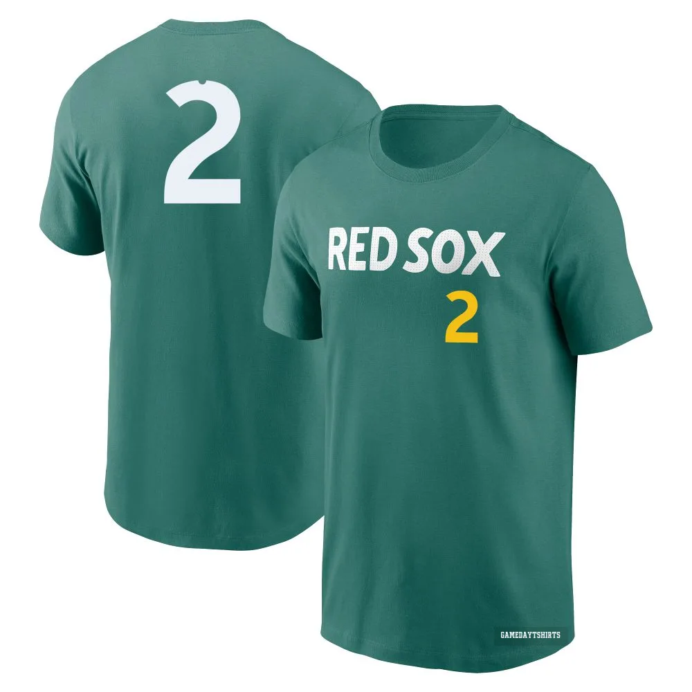 Alex Bregman Boston Red Sox ＃2 Green 2025 City Connect Fuse T-Shirt