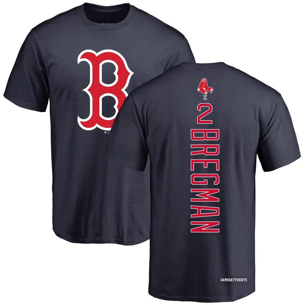 Alex Bregman Boston Red Sox ＃2 Navy Backer T-Shirt
