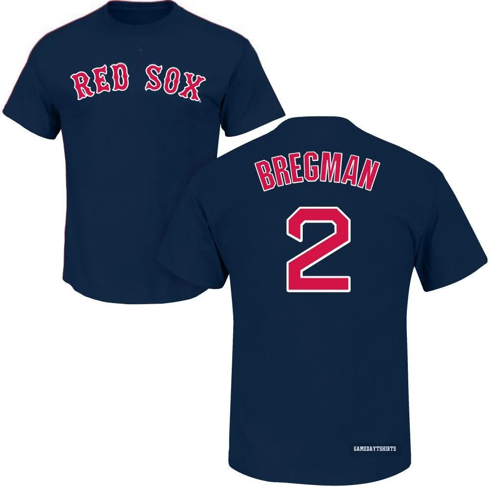 Alex Bregman Boston Red Sox ＃2 Navy Roster T-Shirt