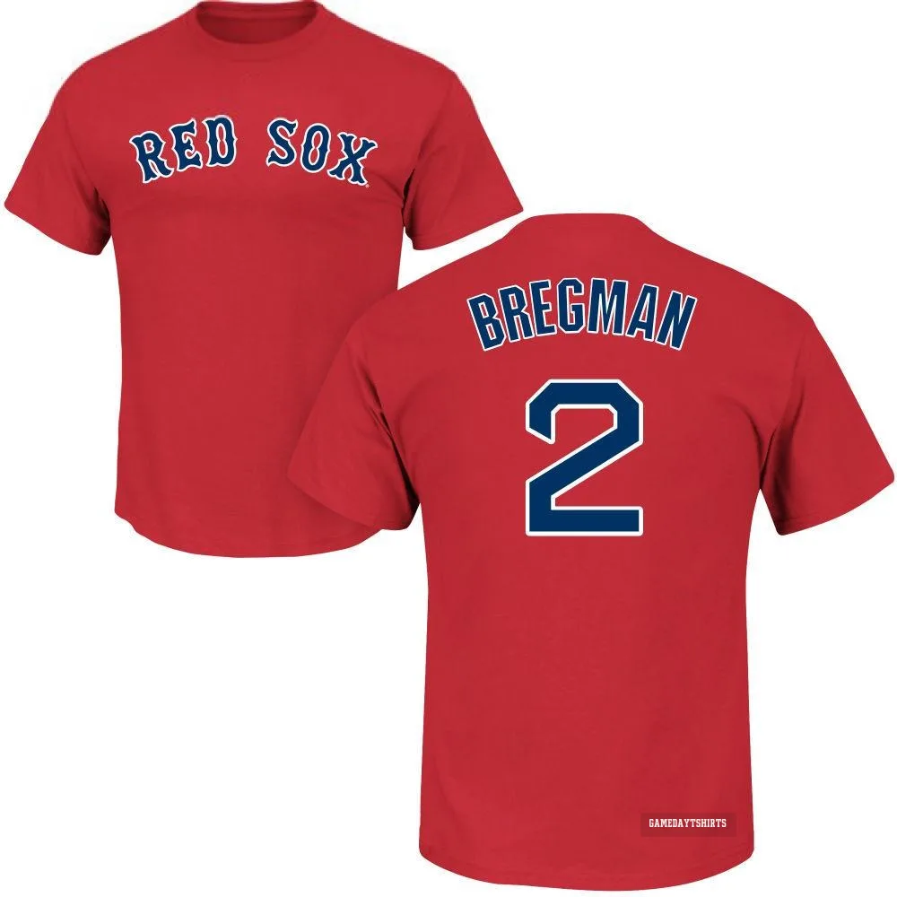 Alex Bregman Boston Red Sox ＃2 Scarlet Roster T-Shirt