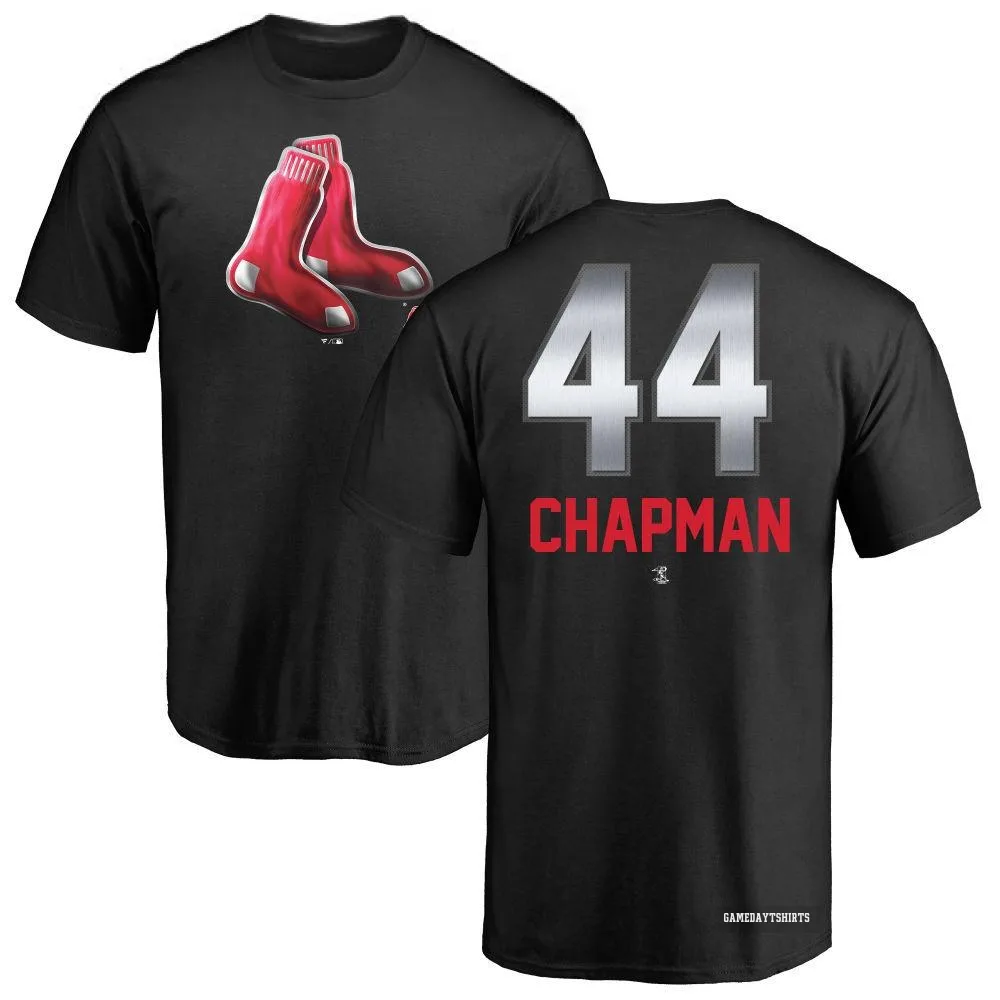 Aroldis Chapman Boston Red Sox ＃44 Black Midnight Mascot T-Shirt
