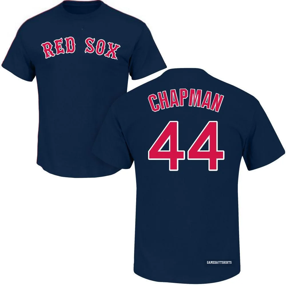 Aroldis Chapman Boston Red Sox ＃44 Navy Roster T-Shirt