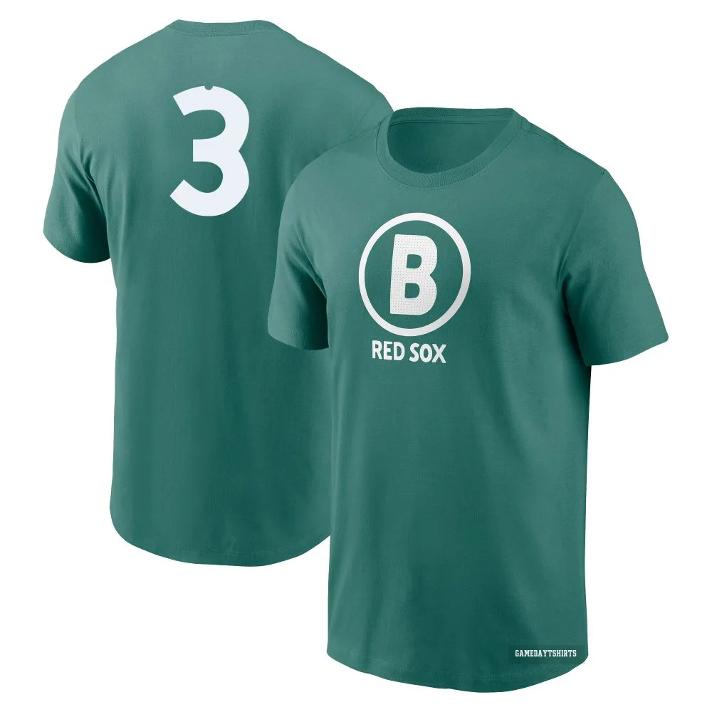 Babe Ruth Boston Red Sox ＃3 Green 2025 City Connect T-Shirt