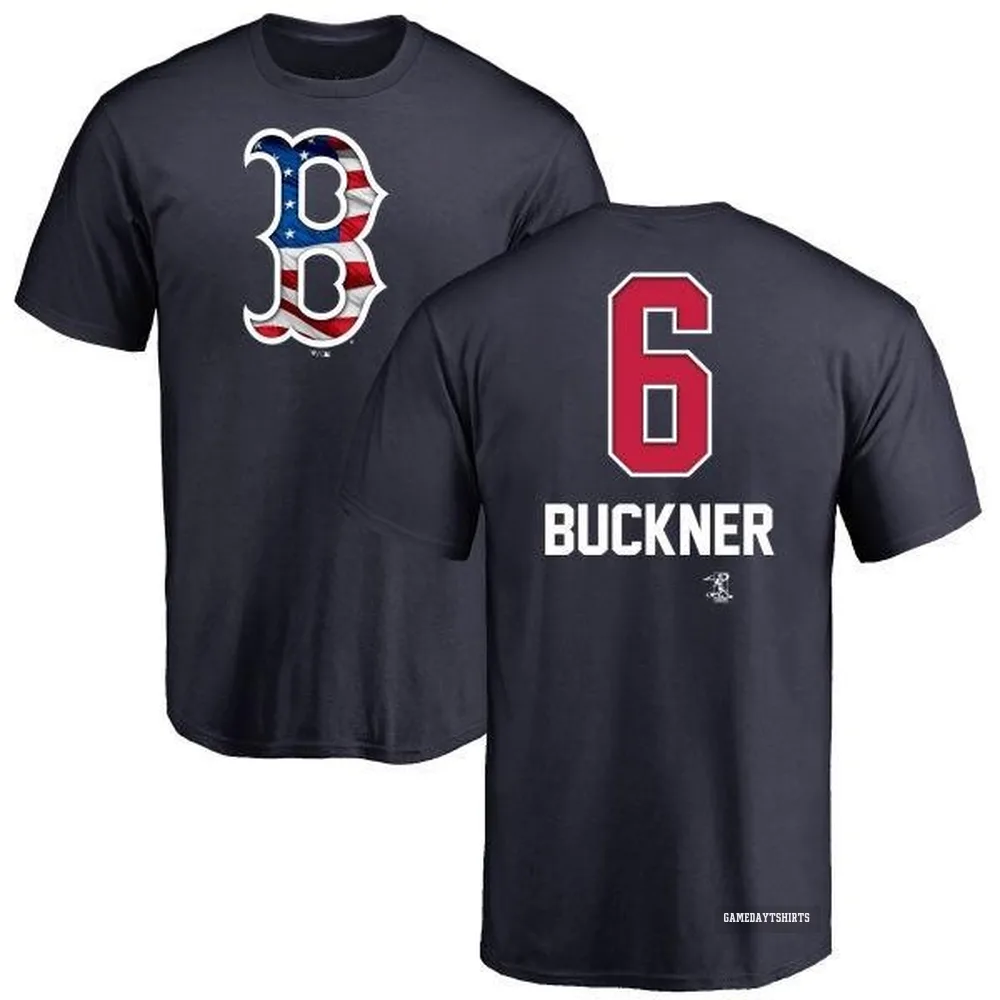 Bill Buckner Boston Red Sox ＃6 Navy Name and Number Banner Wave T-Shirt