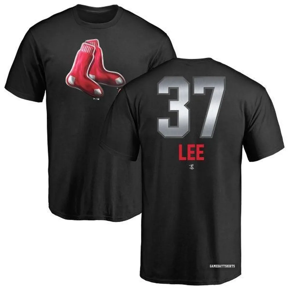 Bill Lee Boston Red Sox ＃37 Black Midnight Mascot T-Shirt
