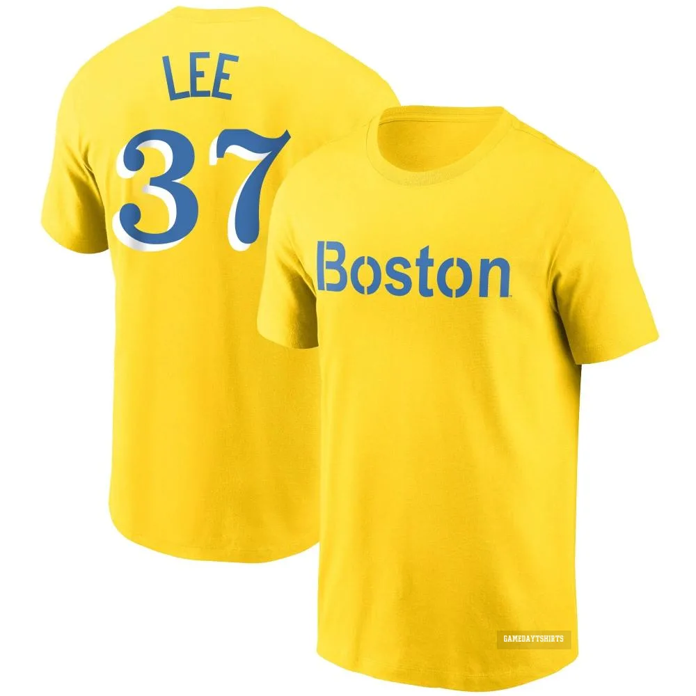 Bill Lee Boston Red Sox ＃37 Gold City Connect T-Shirt