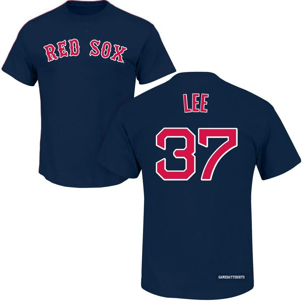 Bill Lee Boston Red Sox ＃37 Navy Roster T-Shirt