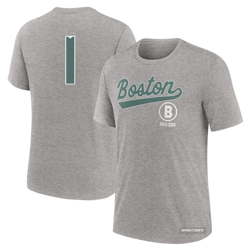 Bobby Doerr Boston Red Sox ＃1 Charcoal Heather 2025 City Connect T-Shirt