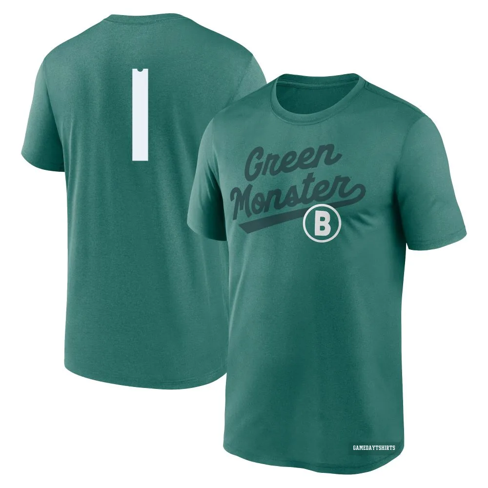 Bobby Doerr Boston Red Sox ＃1 Green 2025 City Connect Team Phrase Script Performance T-Shirt