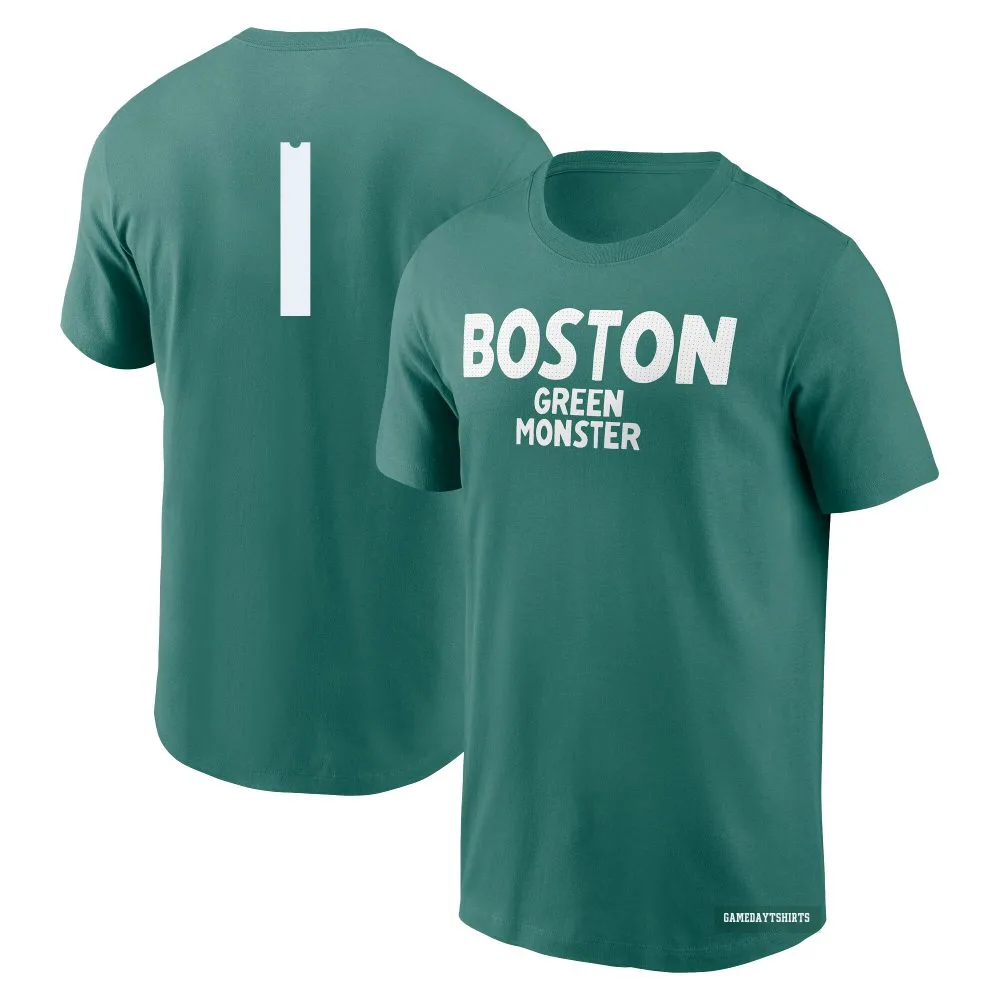 Bobby Doerr Boston Red Sox ＃1 Green 2025 City Connect Wordmark T-Shirt