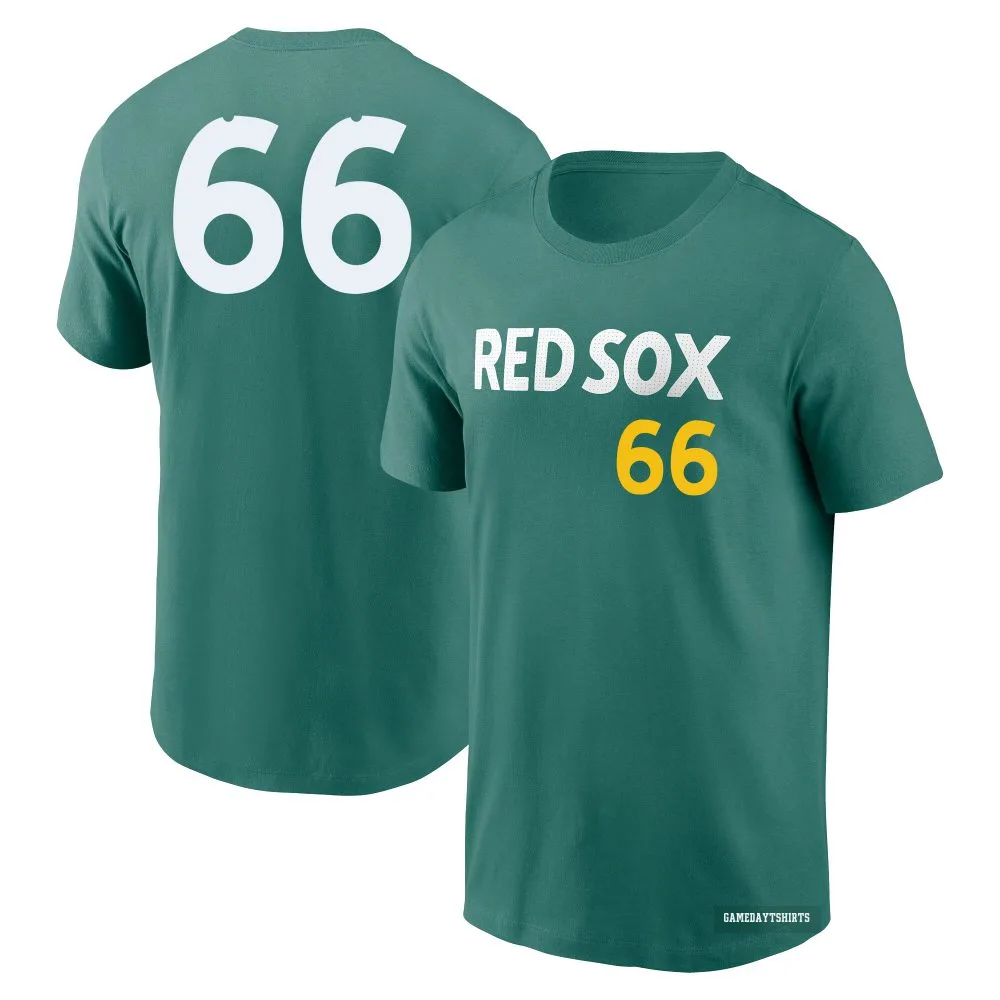 Brayan Bello Boston Red Sox ＃66 Green 2025 City Connect Fuse T-Shirt