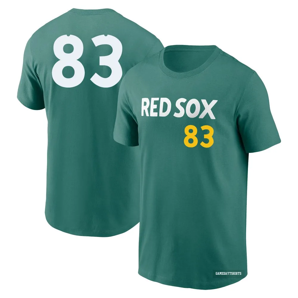 Brennan Bernardino Boston Red Sox ＃83 Green 2025 City Connect Fuse T-Shirt
