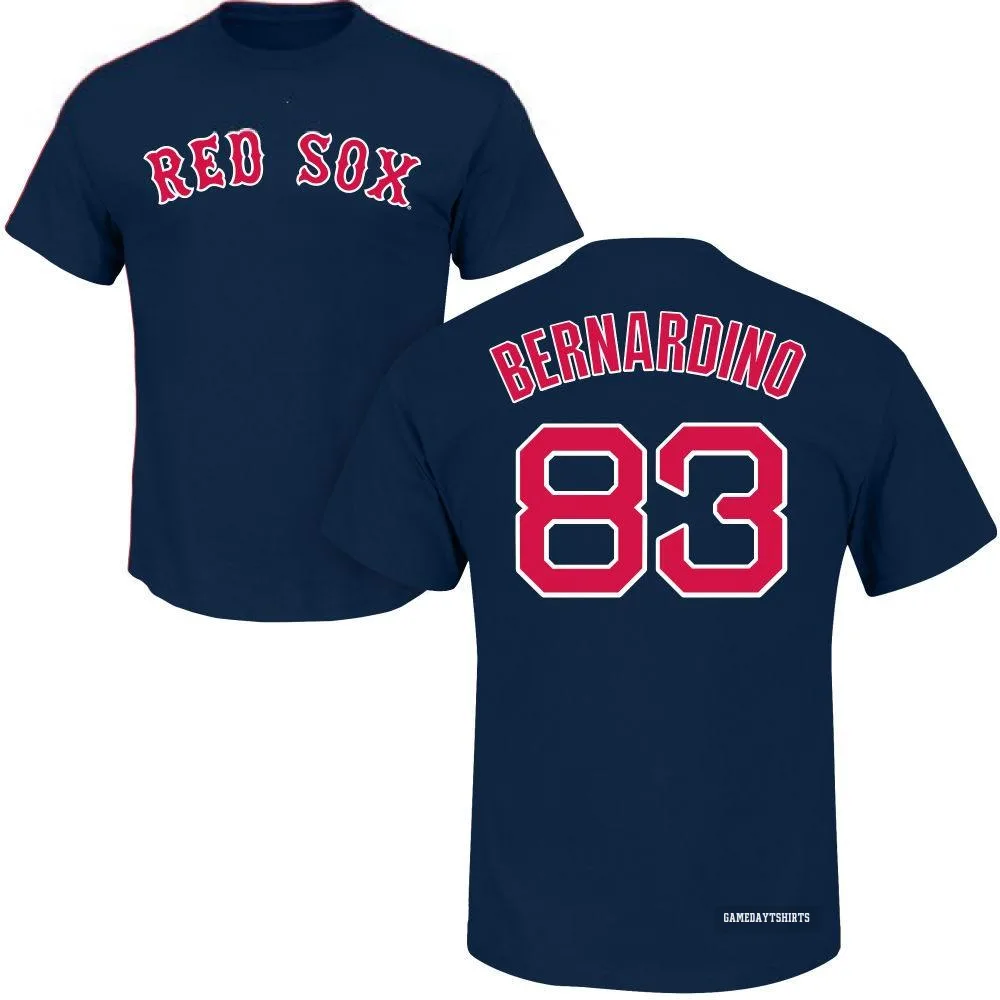 Brennan Bernardino Boston Red Sox ＃83 Navy Roster T-Shirt