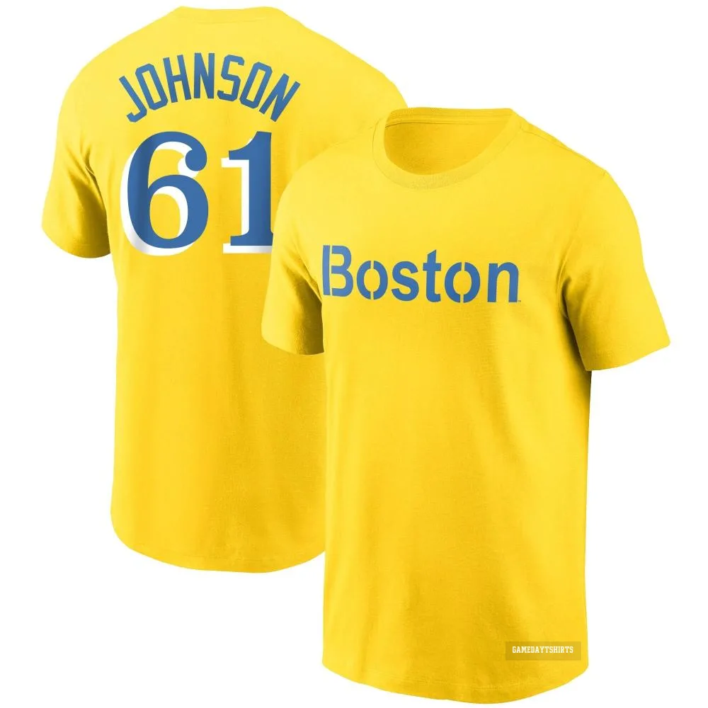 Brian Johnson Boston Red Sox ＃61 Gold City Connect T-Shirt