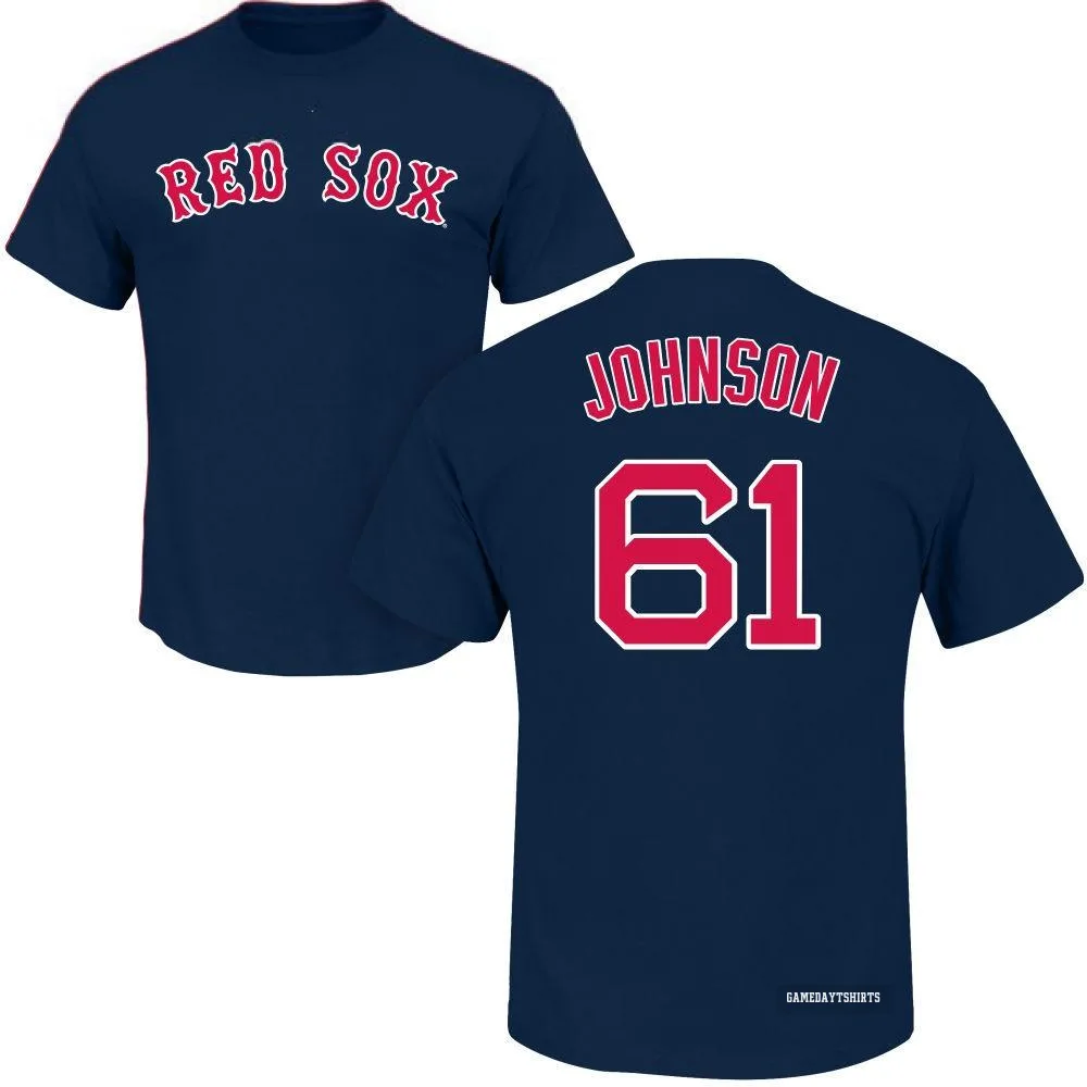 Brian Johnson Boston Red Sox ＃61 Navy Roster T-Shirt