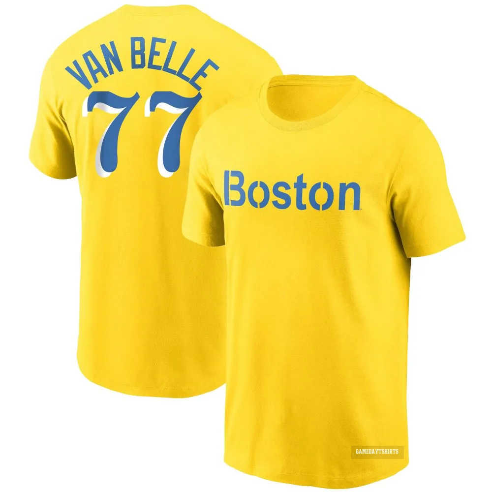Brian Van Belle Boston Red Sox ＃77 Gold City Connect T-Shirt