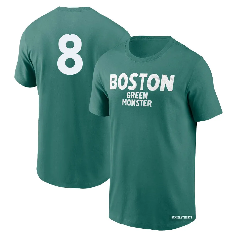 Carl Yastrzemski Boston Red Sox ＃8 Green 2025 City Connect Wordmark T-Shirt