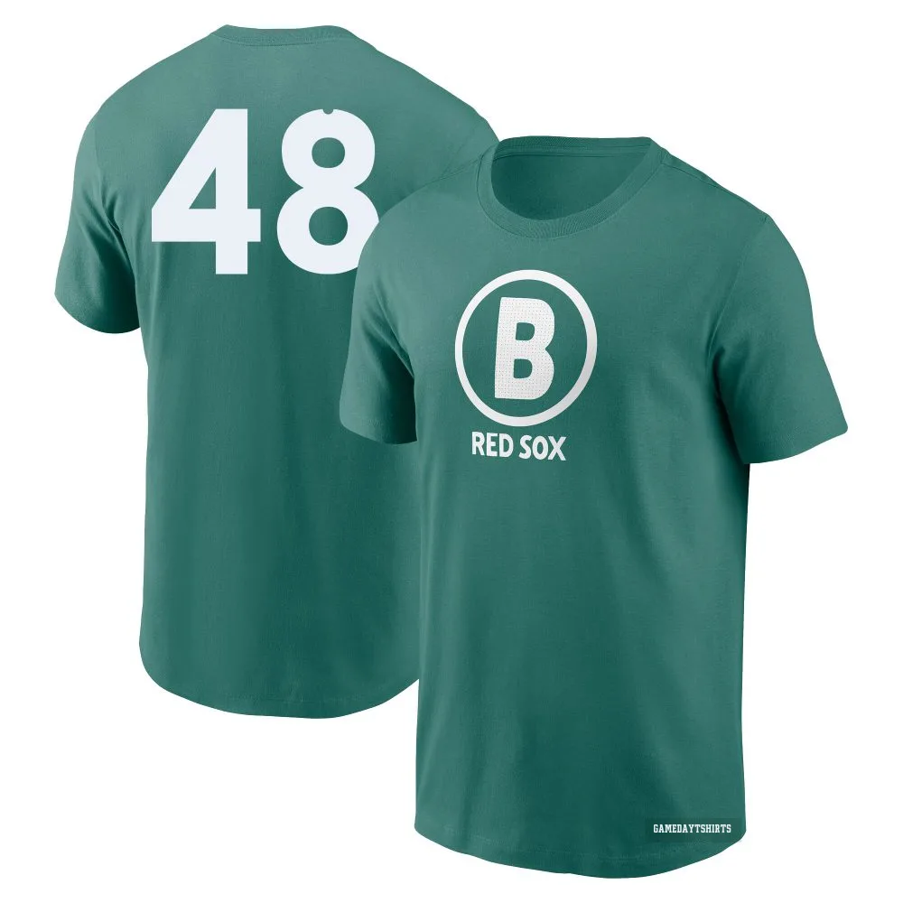 Chase Anderson Boston Red Sox ＃48 Green 2025 City Connect T-Shirt