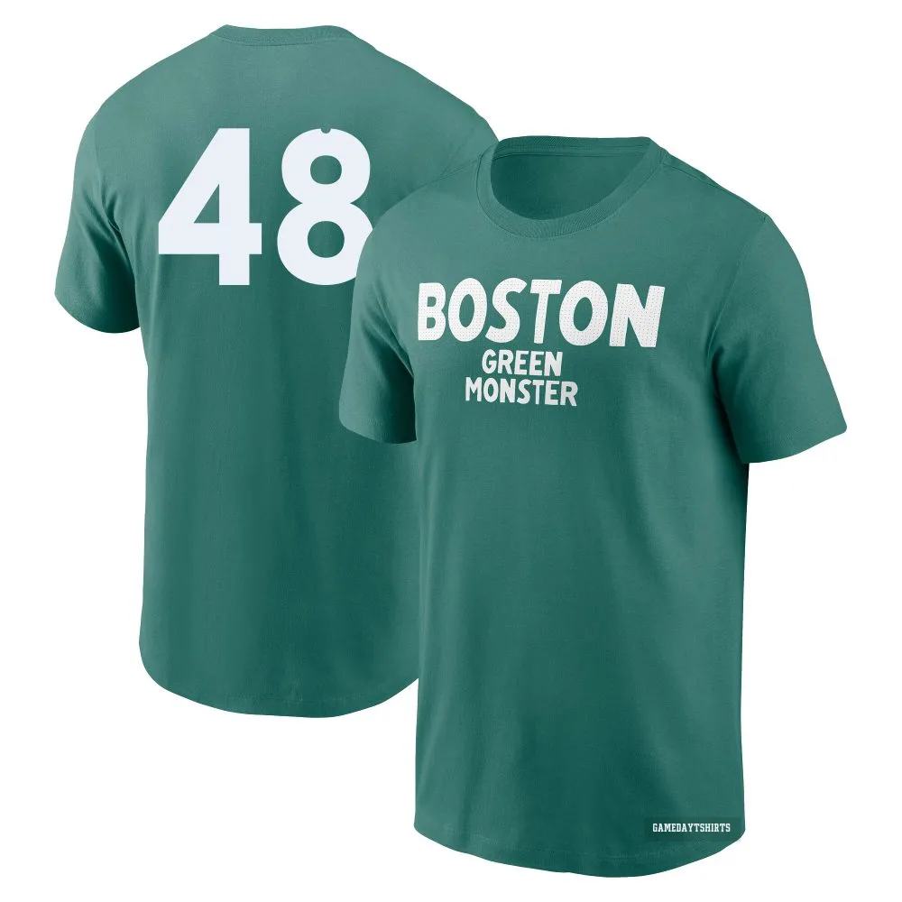 Chase Anderson Boston Red Sox ＃48 Green 2025 City Connect Wordmark T-Shirt