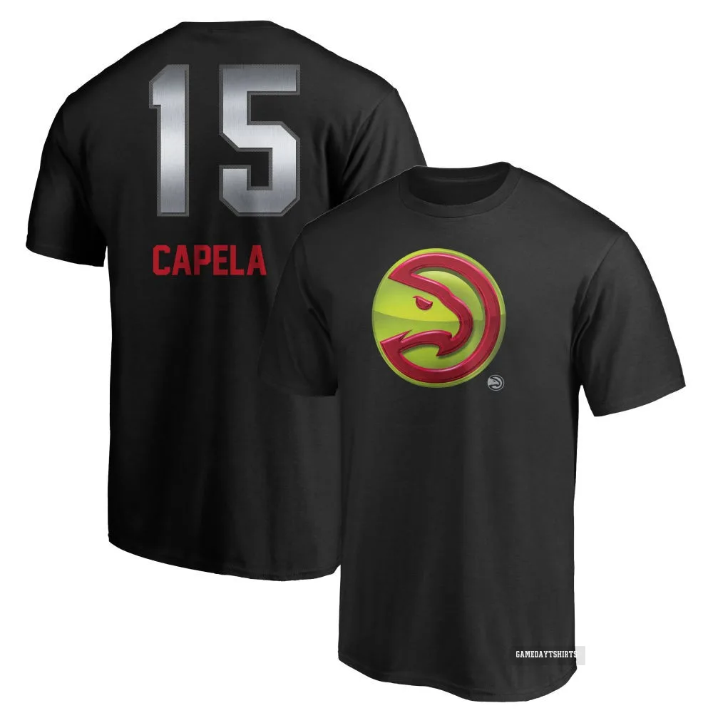 Clint Capela Atlanta Hawks ＃15 Black Midnight Mascot T-Shirt