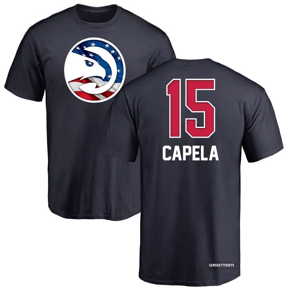 Clint Capela Atlanta Hawks ＃15 Navy Name and Number Banner Wave T-Shirt