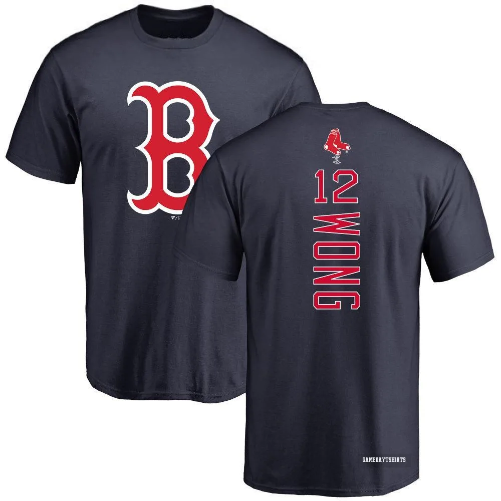Connor Wong Boston Red Sox ＃12 Navy Backer T-Shirt
