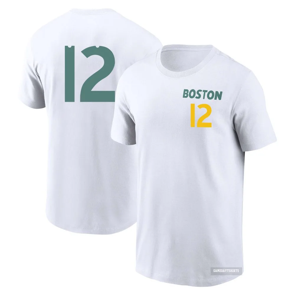 Connor Wong Boston Red Sox ＃12 White 2025 City Connect T-Shirt