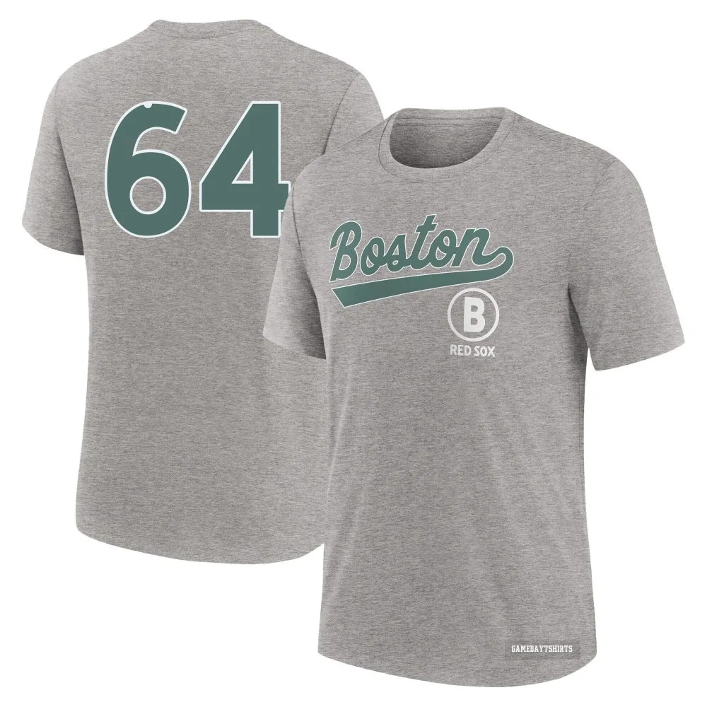 Cooper Criswell Boston Red Sox ＃64 Charcoal Heather 2025 City Connect T-Shirt