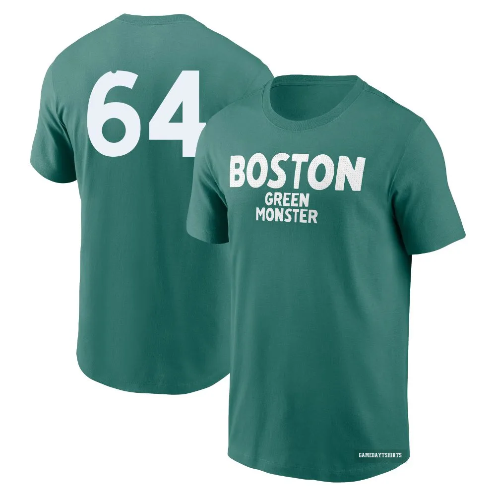 Cooper Criswell Boston Red Sox ＃64 Green 2025 City Connect Wordmark T-Shirt
