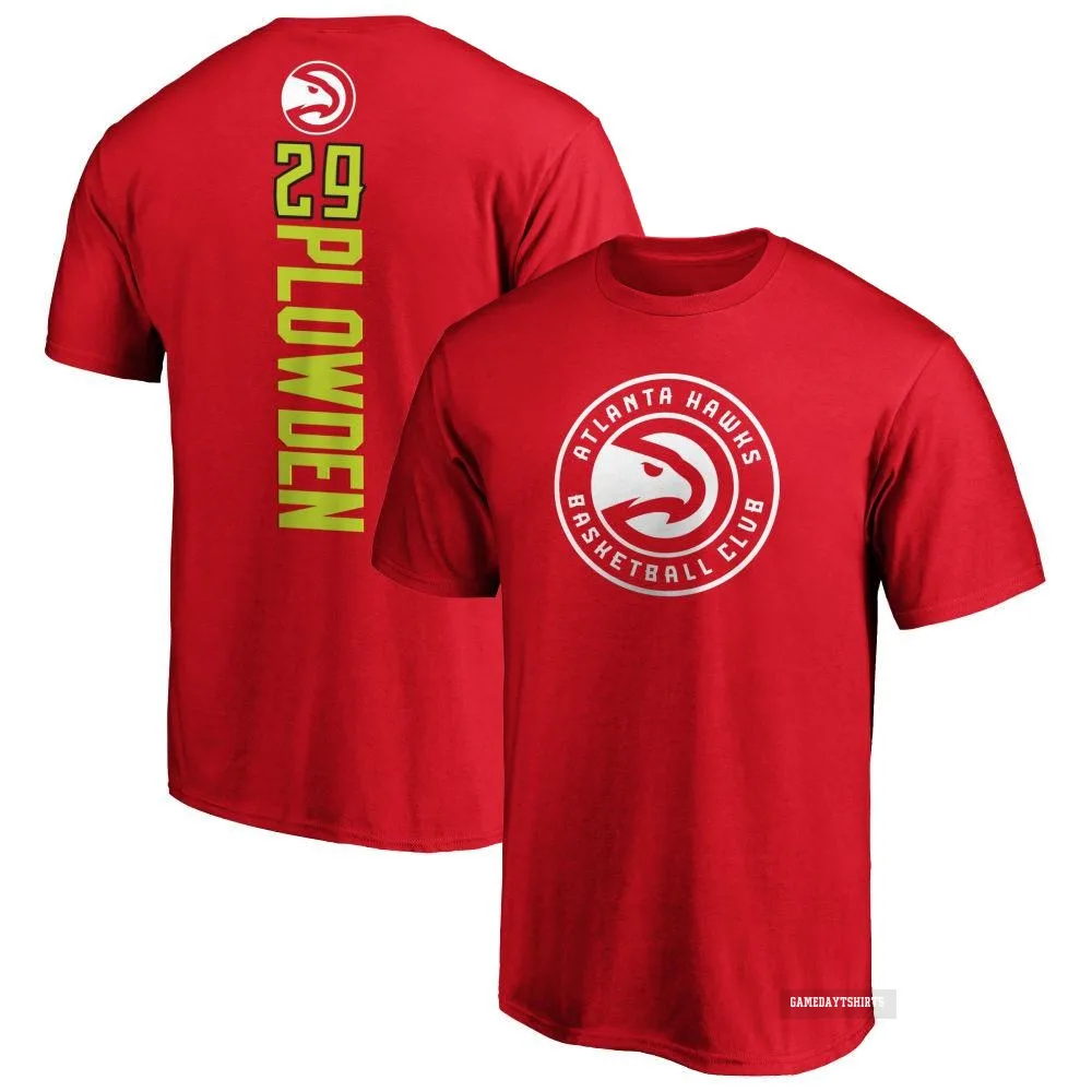 Daeqwon Plowden Atlanta Hawks ＃29 Red Backer T-Shirt