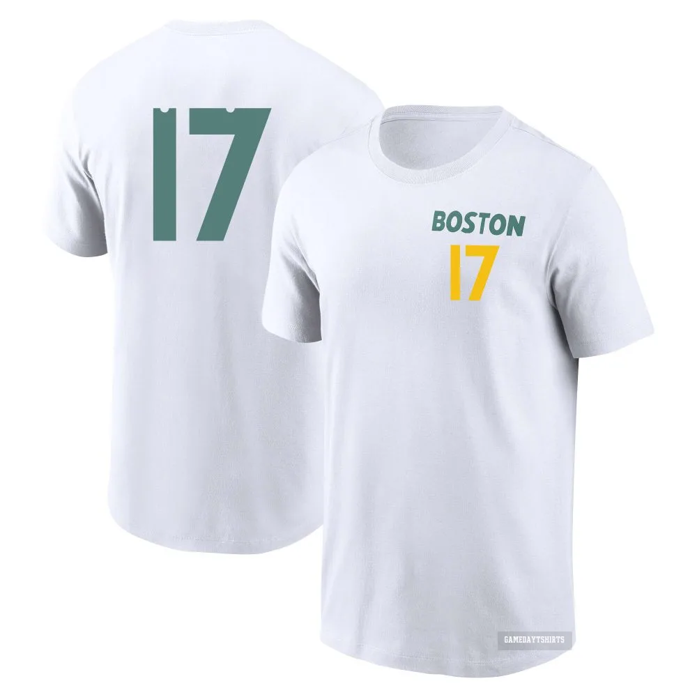 David Hamilton Boston Red Sox ＃17 White 2025 City Connect T-Shirt