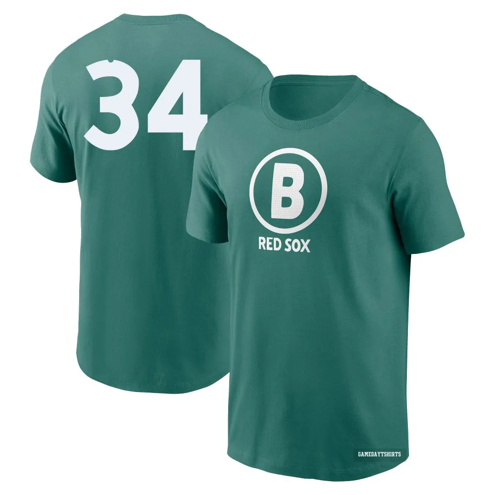 David Ortiz Boston Red Sox ＃34 Green 2025 City Connect T-Shirt
