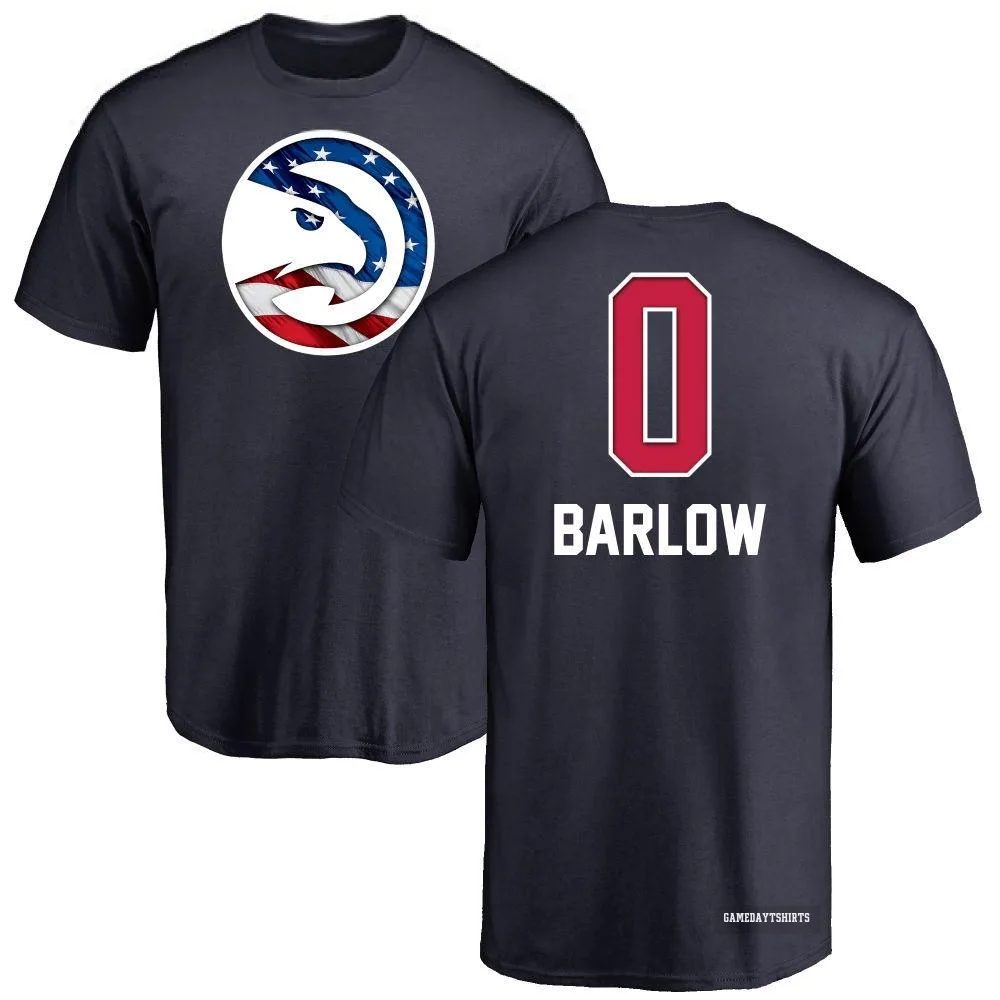 Dominick Barlow Atlanta Hawks ＃0 Navy Name and Number Banner Wave T-Shirt