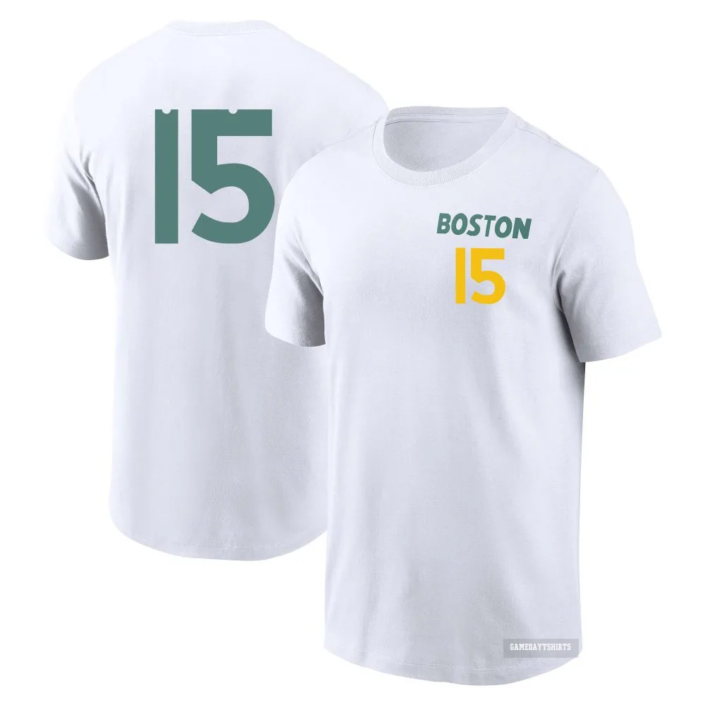 Dustin Pedroia Boston Red Sox ＃15 White 2025 City Connect T-Shirt