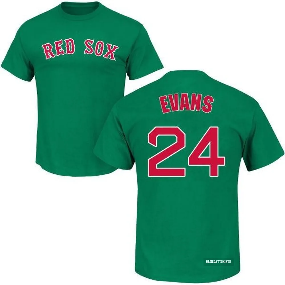 Dwight Evans Boston Red Sox ＃24 Green St. Patrick's Day Roster T-Shirt