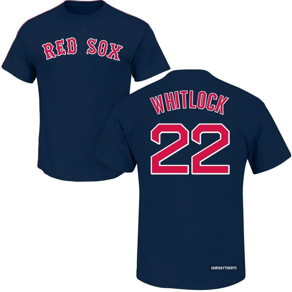 Garrett Whitlock Boston Red Sox ＃22 Navy Roster T-Shirt