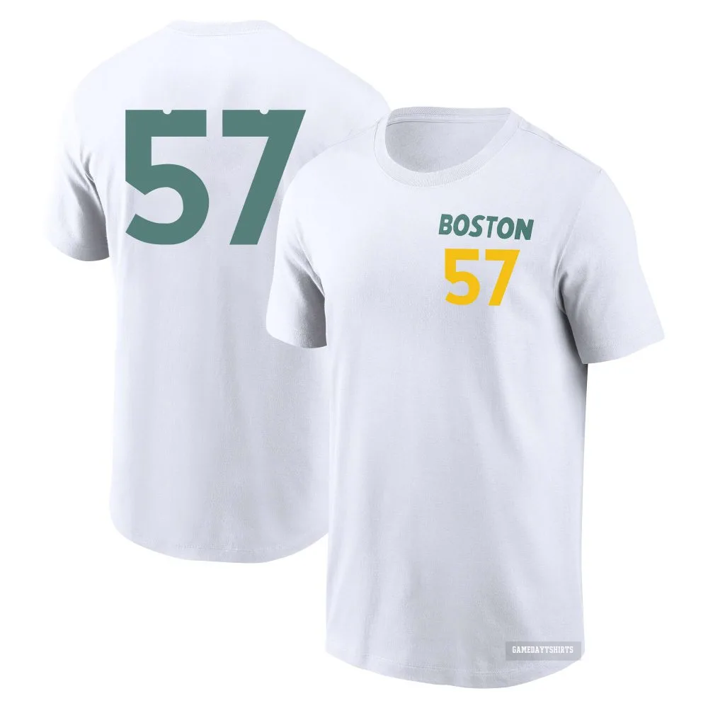 Greg Weissert Boston Red Sox ＃57 White 2025 City Connect T-Shirt