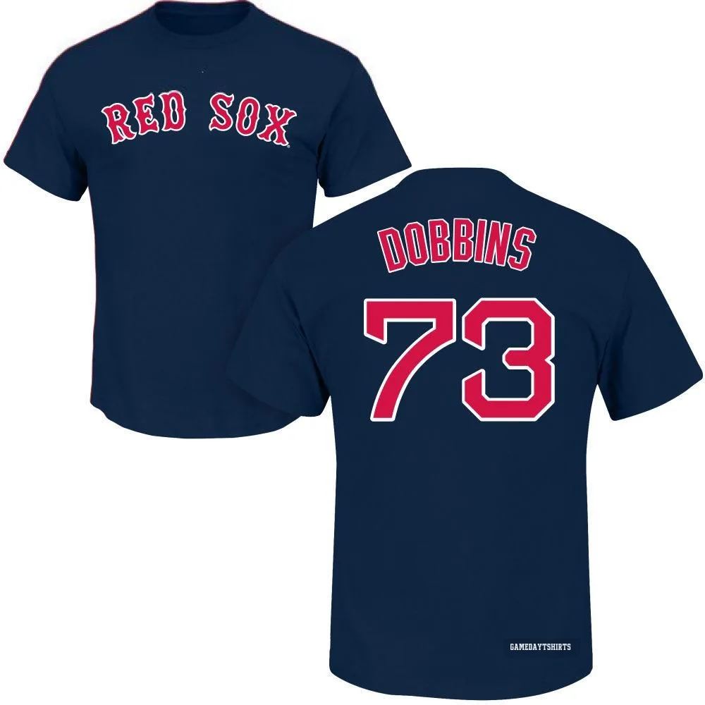 Hunter Dobbins Boston Red Sox ＃73 Navy Roster T-Shirt