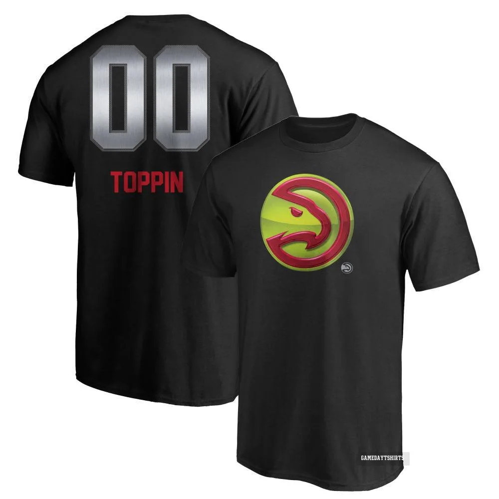 Jacob Toppin Atlanta Hawks ＃00 Black Midnight Mascot T-Shirt