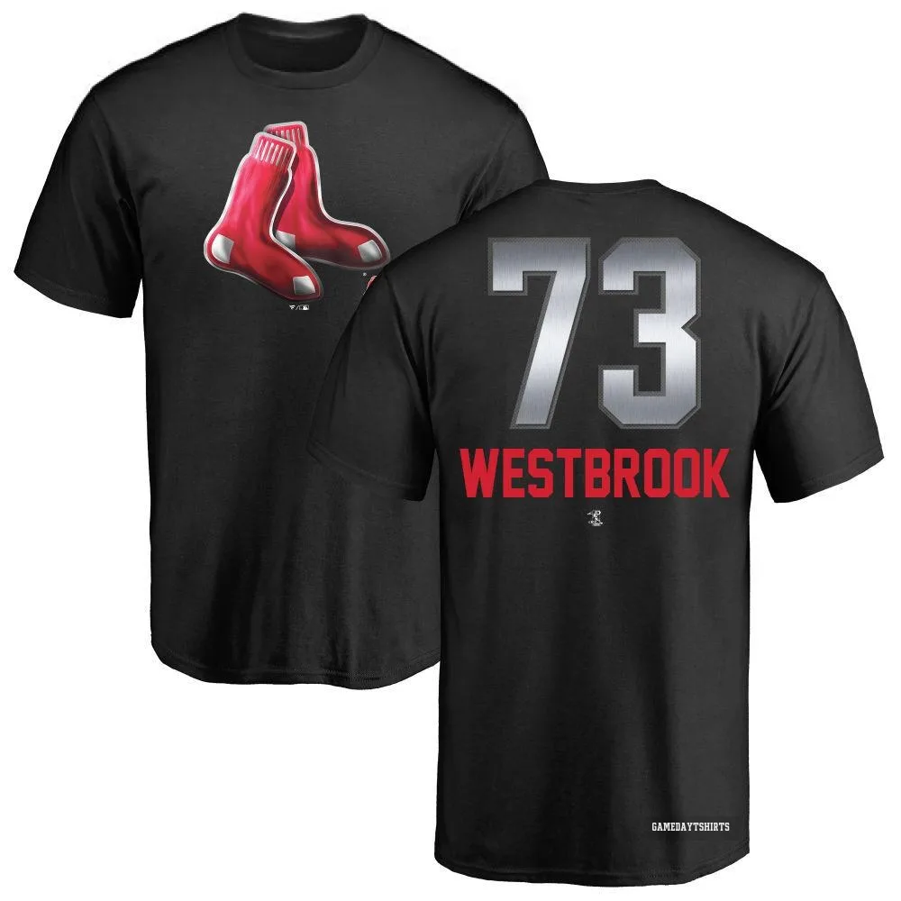 Jamie Westbrook Boston Red Sox ＃73 Black Midnight Mascot T-Shirt