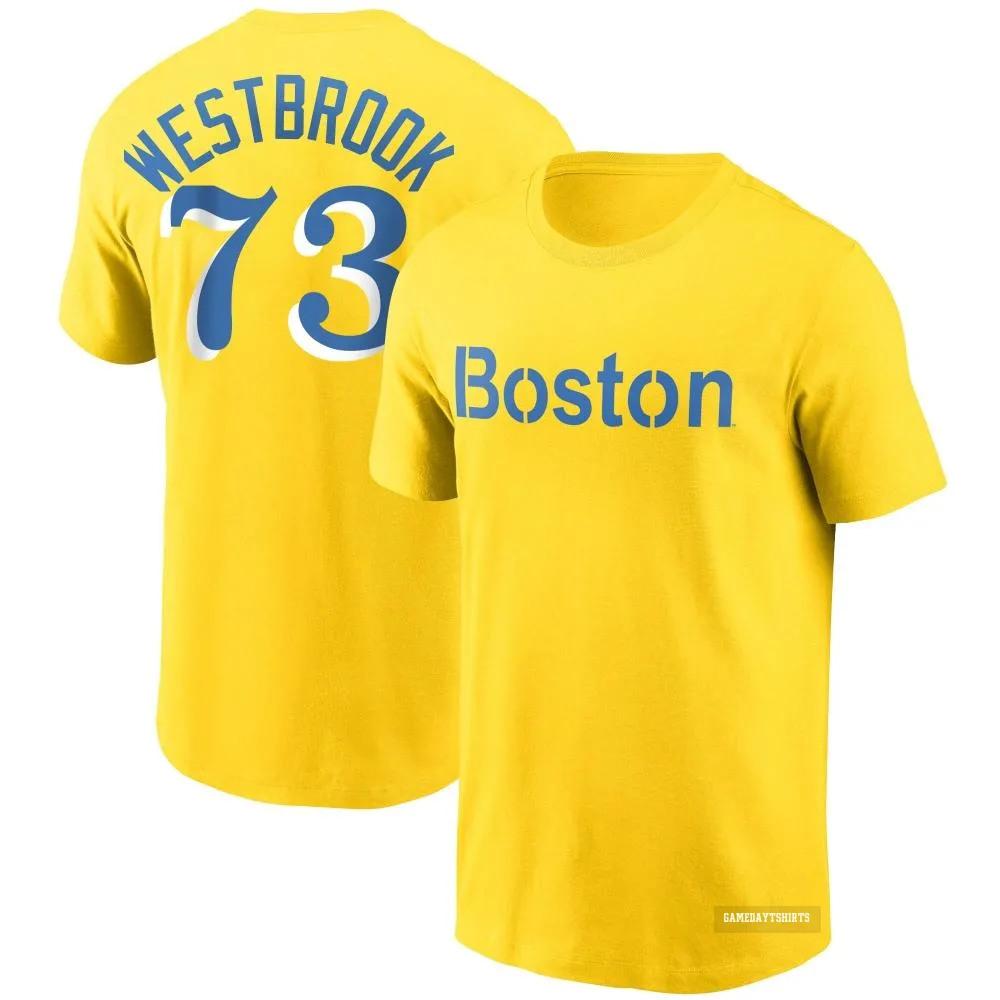 Jamie Westbrook Boston Red Sox ＃73 Gold City Connect T-Shirt