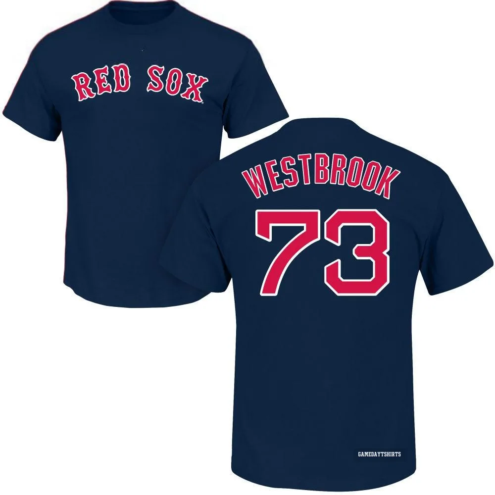 Jamie Westbrook Boston Red Sox ＃73 Navy Roster T-Shirt