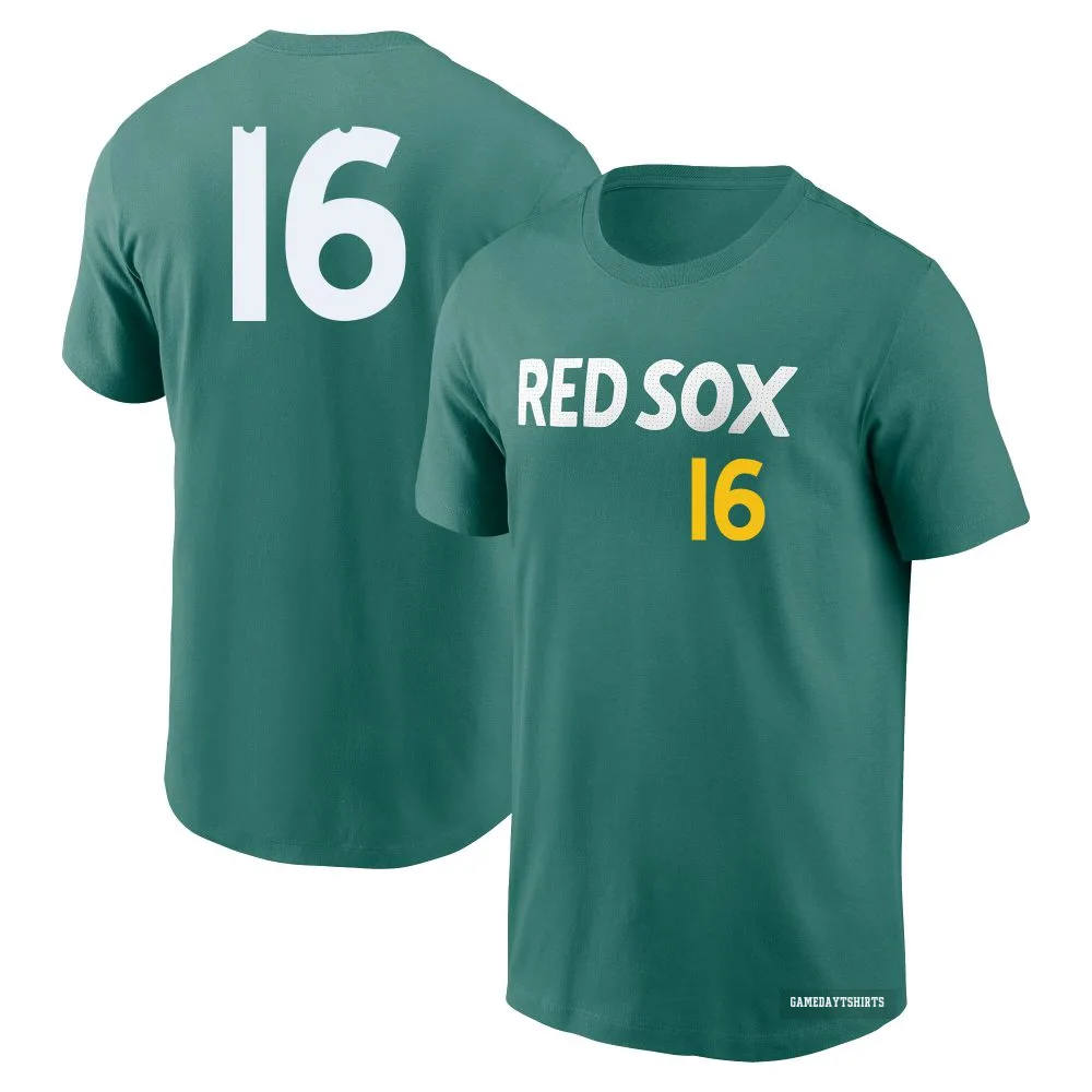 Jarren Duran Boston Red Sox ＃16 Green 2025 City Connect Fuse T-Shirt