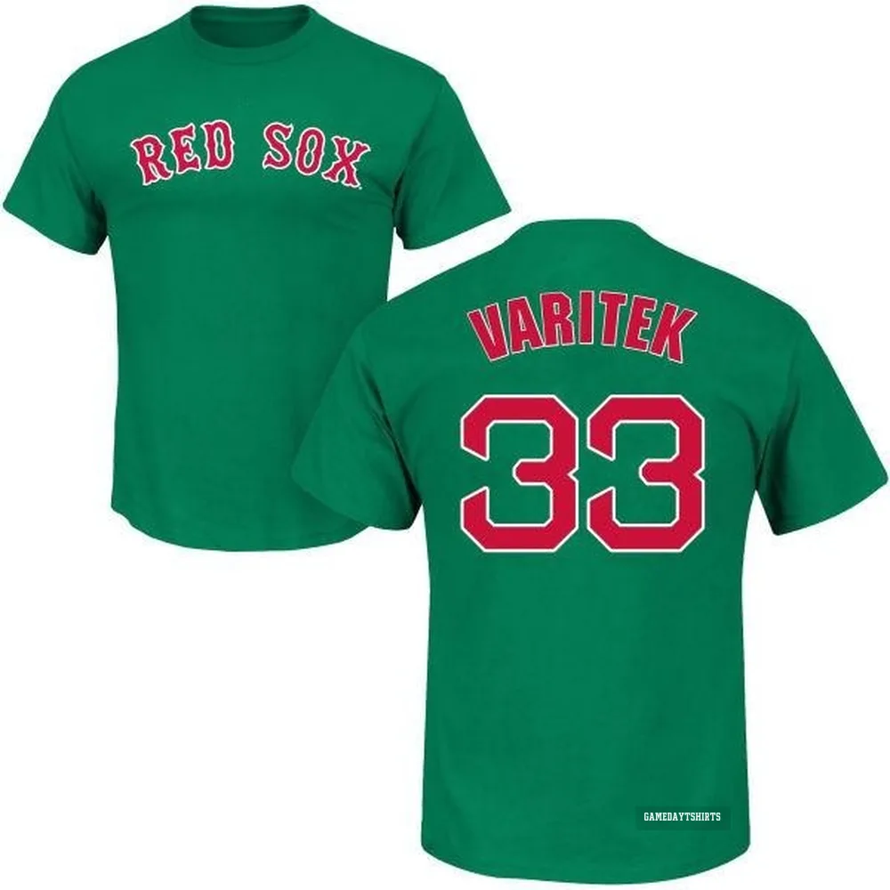 Jason Varitek Boston Red Sox ＃33 Green St. Patrick's Day Roster T-Shirt