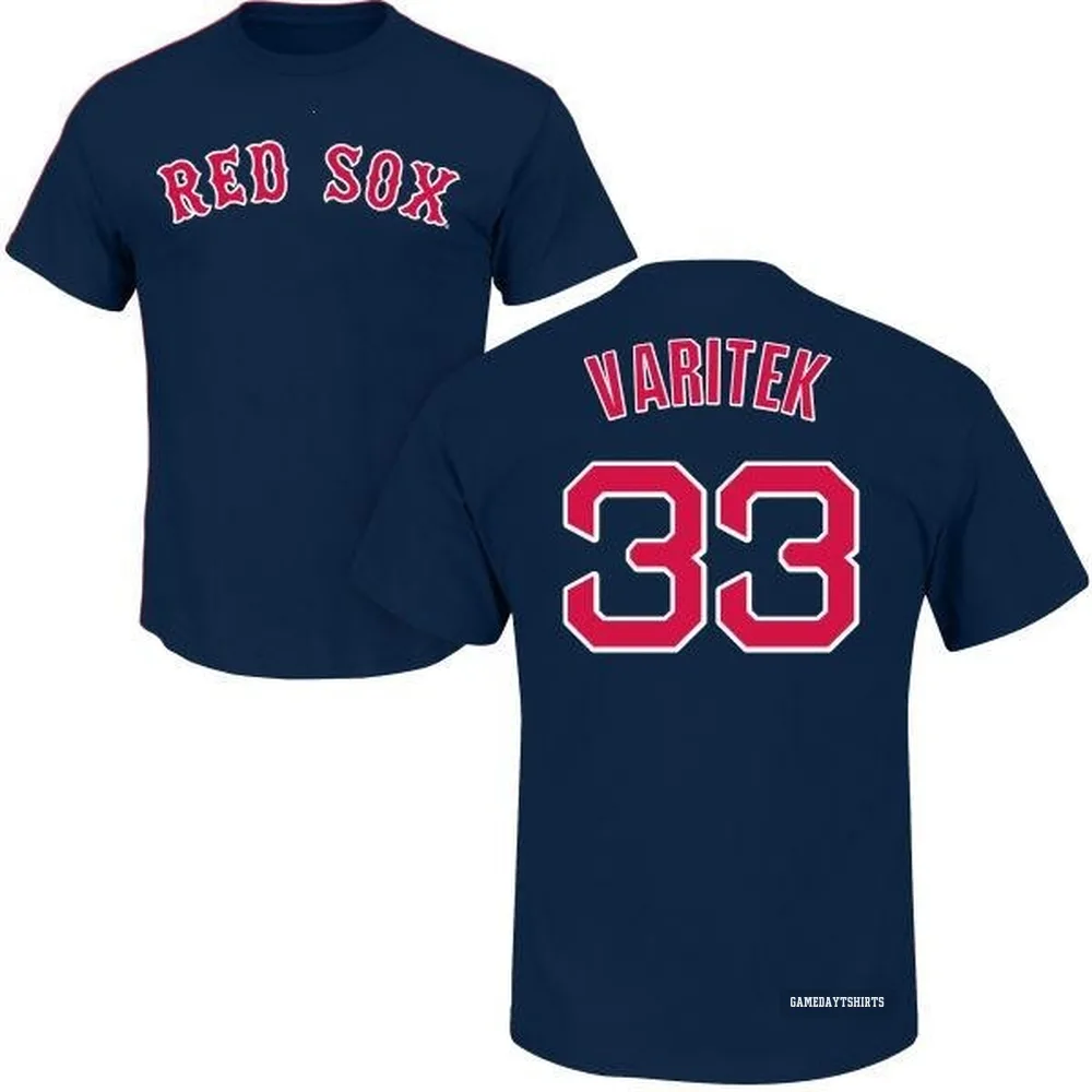 Jason Varitek Boston Red Sox ＃33 Navy Roster T-Shirt