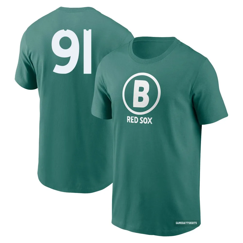 Jhostynxon Garcia Boston Red Sox ＃91 Green 2025 City Connect T-Shirt